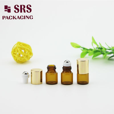 خرید SRS بطری خالی گلوله ی شیشه ی زرد رنگ با کاپ آلومینیوم طلا تولید آنلاین