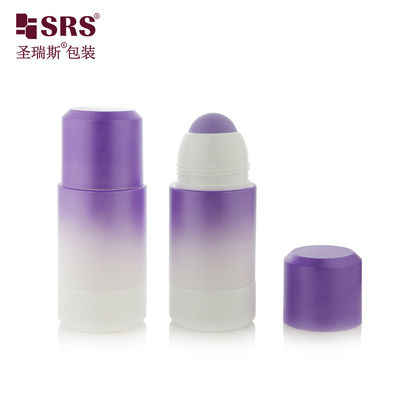 خرید RPPE ((P) -75ML فروش مستقیم کارخانه عطر خالی نام تجاری سفید بنفش گرادینت پرکننده مجدد روی بطری با لوگو چاپ با گلوله رول پوسته بنفش تولید آنلاین