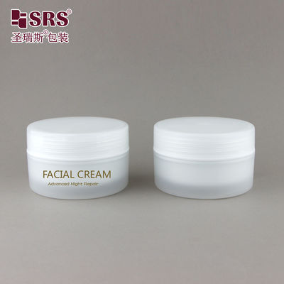 خرید SRSJK-100g آبدان فینشی مات یخ زده با ظرف داخلی سفید آبدان پلاستیکی PP با پوشش برای آرایش لوازم آرایشی تولید آنلاین