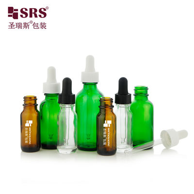 خرید فروش داغ 15ml 30ml 60ml بطری قطره ای شیشه ای شفاف سبز آمبر تولید آنلاین