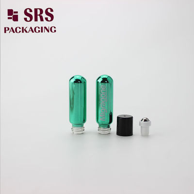 نمونه عطر رول سبز فلزی روی بطری 4 میلی لیتر با گلوله رولر فولادی سیاه