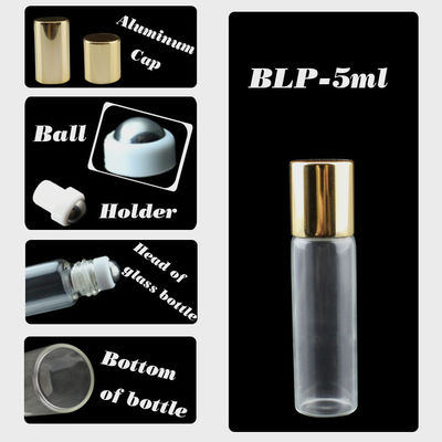 SRS کیفیت بالا بدون نشت 5ml بطری شیشه ای روغن ضروری با گلوله رول