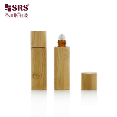 BG-5ML تولید بطری گلوله ای شیشه ای رولر با بطری بیرونی بامبو برای بسته بندی روغن عطر