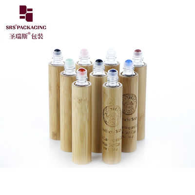 BG(GEM) -10ML ظرف بامبو ارگانیک خالی برای عصاره های گیاهی با داخل PE سفید با توپ سنگ قیمتی یاقوت