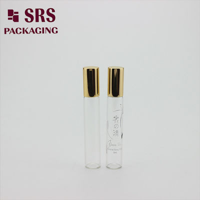SRS 8 میلی لیتر رولر عطر شیشه ای شفاف خالی روی بطری با کاپ آلومینیوم طلا