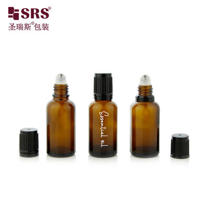 BLPF-30ML بطری های رولر شیشه ی زردچوبه خالی ضد اشعه ی UV با کاپ مقاوم در برابر کودکان
