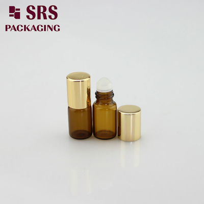 SRS خالی 2 میلی لیتر رنگ زرد شیشه ای پرفوم روی بطری با کاپ آلومینیومی