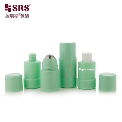 بطری دیودورانت رولی قابل پر کردن مجدد PP PCR بازیافت شده 50ml 75ml دو رولر دیواری