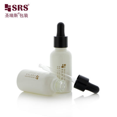 D001- 50ml بطری های قطره ای خالی شیشه ای با پوشش سفید 5-100ml برای سرم صورت