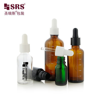 D001 بطری های روغن ضروری شیشه ی زردچوبه ی خالی ضد اشعه ی UV با پیپیت شیشه ای