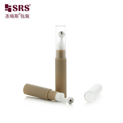 A0031-10ML رول پلاستیکی خالی روی بطری با پوشش خاکستری قهوه ای بدون هوا با کاپ روشن