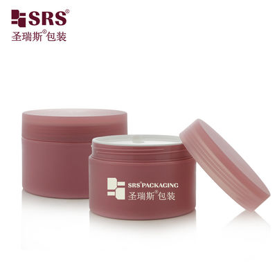 SRSJK-200g گرم قرمز طراحی سفارشی خالی دور PP شیشه پلاستیکی با بند پیچ دار با پوشش دیسک برای ضد هوا برای بسته بندی کره کرم