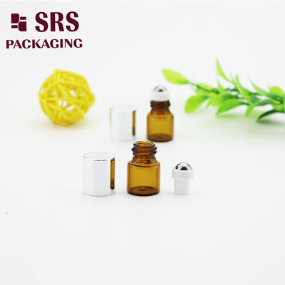 SRS خالی 1 میلی لیتر لاجورد مینی شیشه ای روی بطری با کاپ نقره ای آلومینیومی