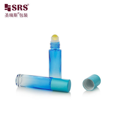 BLPM-10ml Gradient Sky Blue Industrial Glass Parfume Roller برای مراقبت های شخصی استفاده می شود برای بسته بندی جوهر مراقبت از پوست