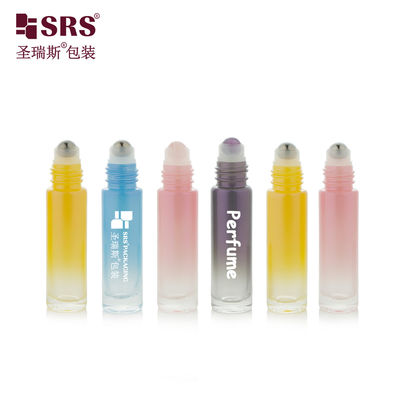 BLPM-10ml بطری شیشه ای گرد و بی رنگ برای مراقبت شخصی با کاپ پلاستیکی رنگی
