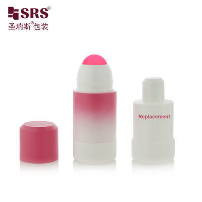 RPPE ((P) -75ml خالی دور پیچ کلاه نوع گرادیون رنگ صورتی رول روی بطری برای ژل آرام بخش با گل رز پلاستیکی توپ