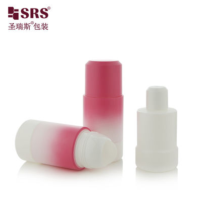 RPPE ((P) -75ml شکل سیلندر آرایشی PP PCR بطری رولر پلاستیکی پوشش گرادینتی ظرفی با رنگ سفارشی با بطری پر کردن مجدد برای بسته بندی ژل آرامش عضلانی