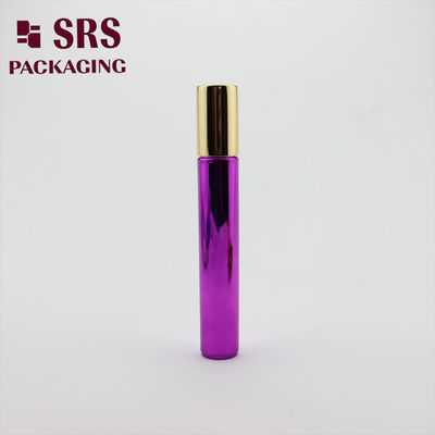 SRS بطری رولر پلاستیکی خالی رنگ بنفش فلزی 15 میلی لیتر