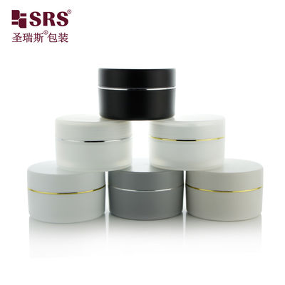 SRSJK-100g استفاده از لوازم آرایشی 100g پی پی پی پی سی آر بازیافت مردان خاکستری سیاه بسته بندی مراقبت از صورت شیشه پلاستیکی با پوشش کرم ریش