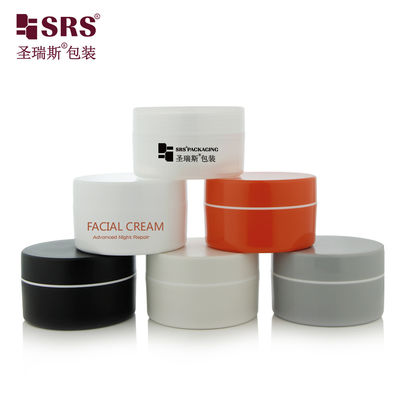 SRSJK-100g سفید سیاه طراحی چند رنگی بسته بندی اندازه pP ظرف شیشه پلاستیکی با پوشش طلایی خمیر خمیر کرم مراقبت از صورت کرم گردن