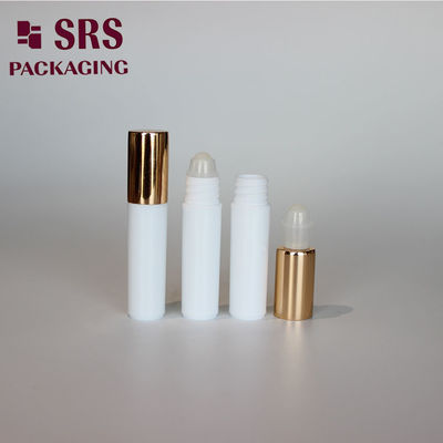 SRS بطری پلاستیکی سفید 5 میلی لیتر با کف آلومینیوم طلایی