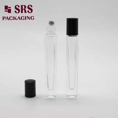 SRS شکل مربع آرایشی رنگ شفاف دیواره ضخیم 10 میلی لیتر شیشه ای روی بطری
