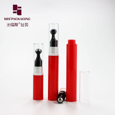 بطری پمپ خالی 5ml 10ml 12ml 15ml پلاستیکی رنگ قرمز فشار چشم سرم بدون هوا
