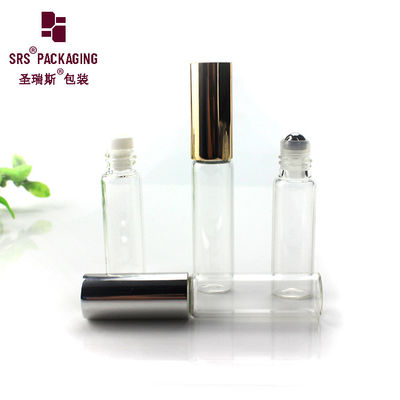 گلس کوسمیتیک خالی دور رنگ شفاف عطر رول روی بطری 5 میلی لیتر