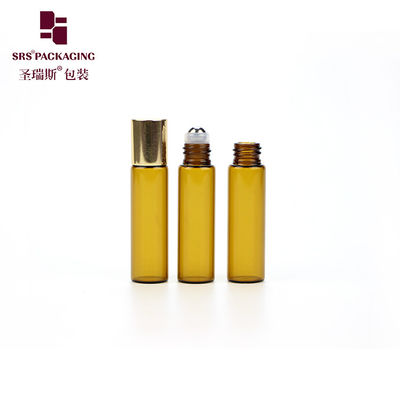 خالي سازي رنگ زرد رنگ ميني 5ml شیشه رول در بطری با کاپ آلومينيوم