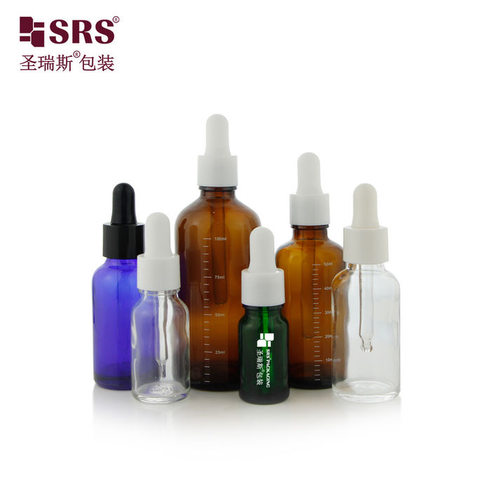 بطری قطره دار شیشه ای روغن ضد آکنه با درمان قطره دار پلاستیکی PP 3
